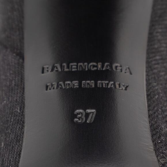 940$ BALENCIAGA Denim Ankle Hidden Side Zip Block Heel Boots Grey 37 / US 7 - Picture 12 of 14